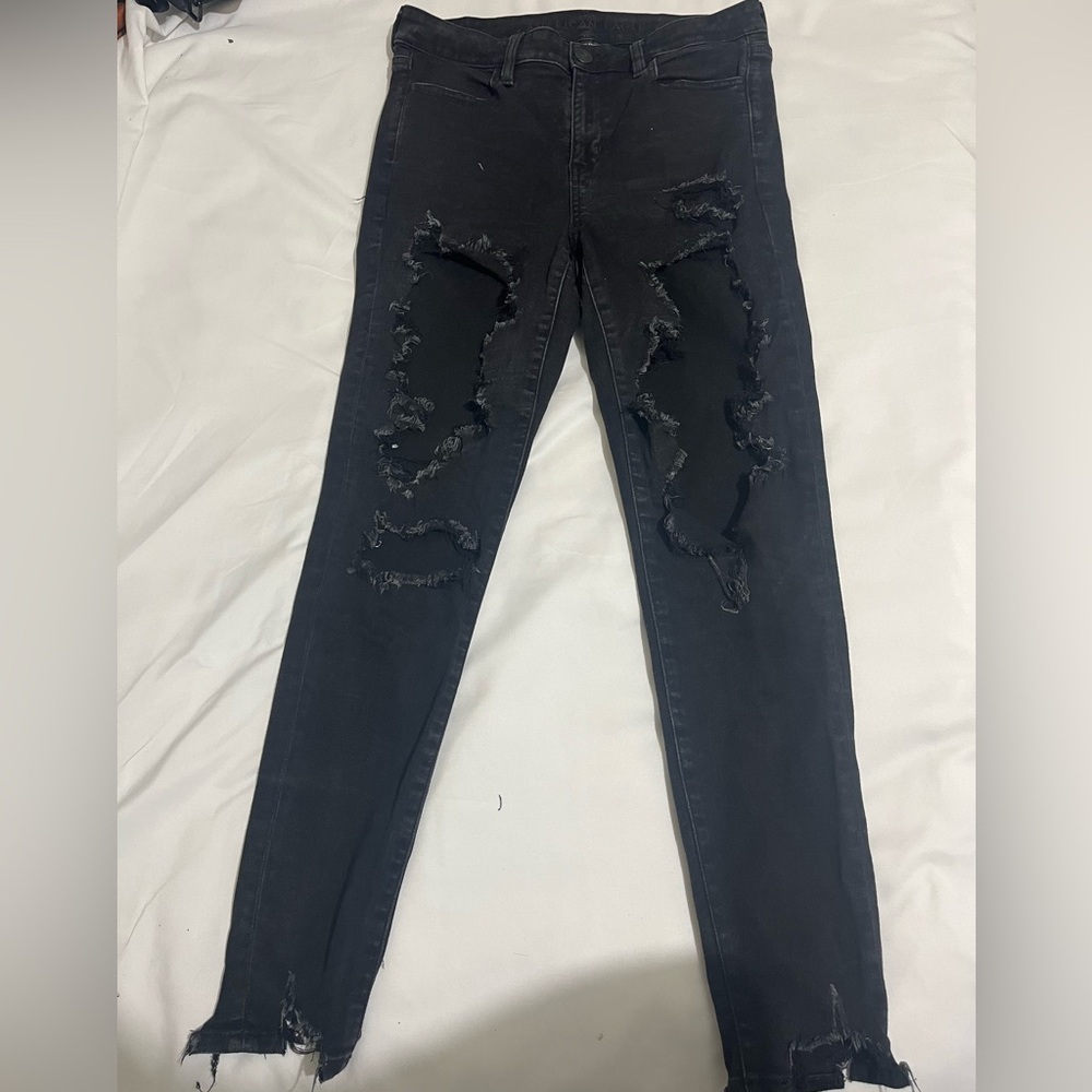 American Eagle Outfitters Ripped Black Skinny Jeans